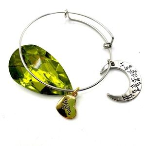 Mom Love You To The Moon Silver Tone Bracelet NWOT